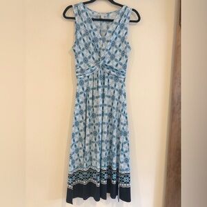 Dana Buchman turquoise and white paisley dress